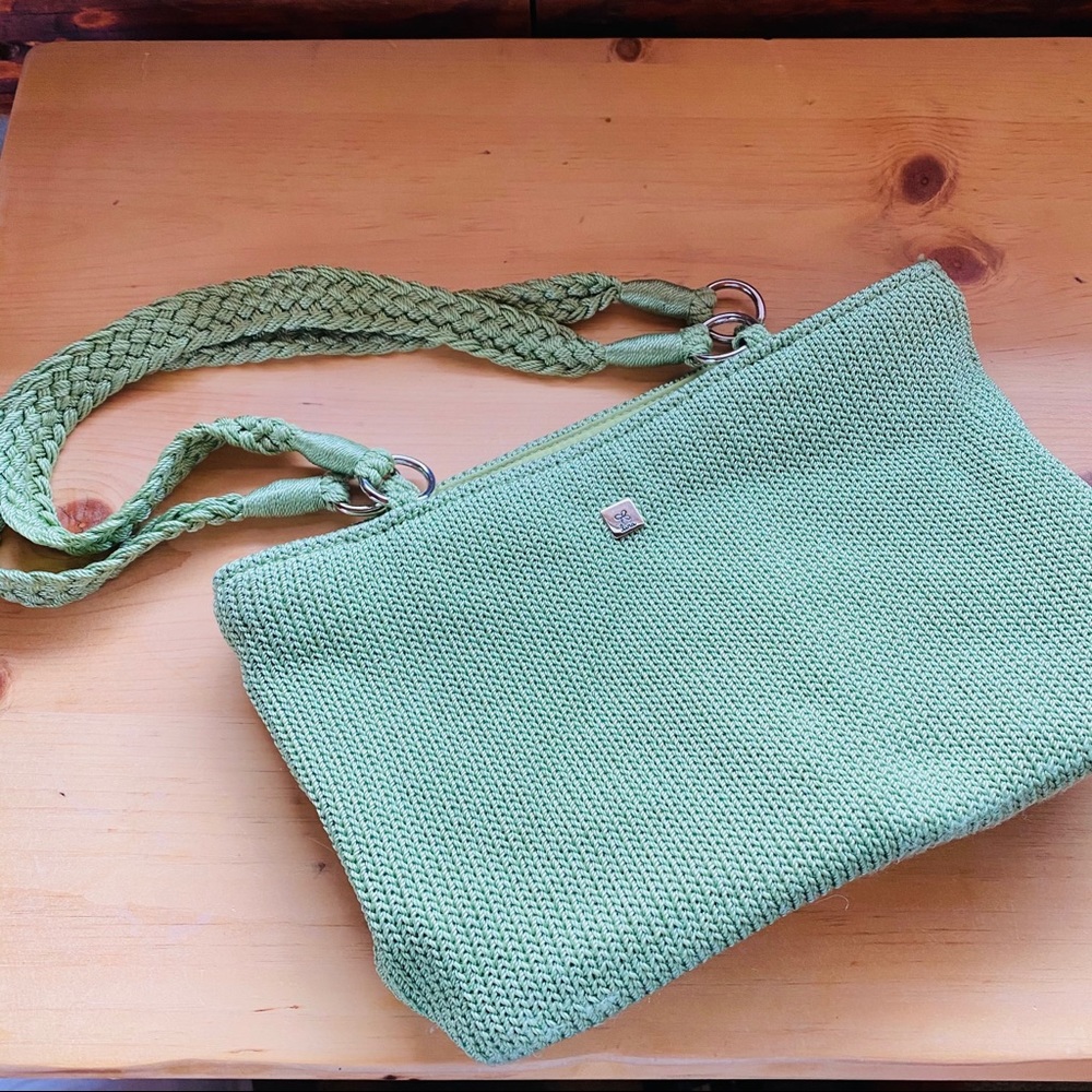 Lina crochet Woven handbag braided satchel Green
